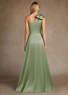 Azazie Easton Mother of the Bride Dresses Dusty Sage A-Line One Shoulder Stretch Satin Dress image3