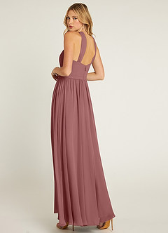 Azazie Jacey Bridesmaid Dresses Desert Rose A-Line Pleated Chiffon Dress image4