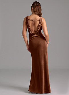 Azazie Rylina Bridesmaid Dresses Umber Mermaid Bow Velvet Dress image2