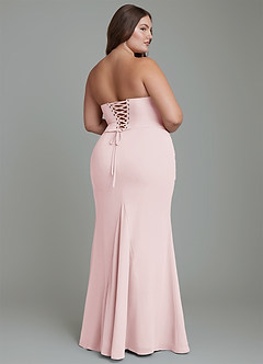 Azazie Sorrel Bridesmaid Dresses Blushing Pink Mermaid Corset Chiffon Dress image10