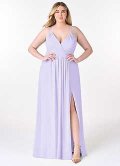 Azazie Farren Bridesmaid Dresses Lilac A-Line Pleated Chiffon Convertible Dress image10