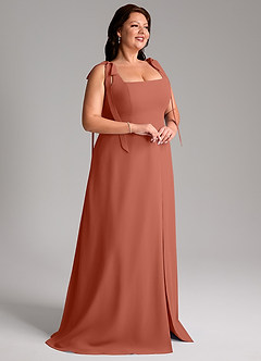 Azazie Debra Bridesmaid Dresses Clay A-Line with Pockets Chiffon Convertible Dress image12