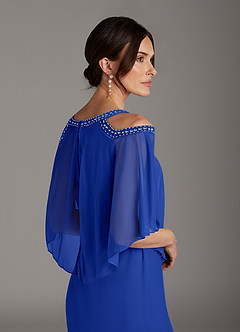 Azazie Junibee Mother of the Bride Dresses Royal Blue Sheath Sequins Mesh Dress image5