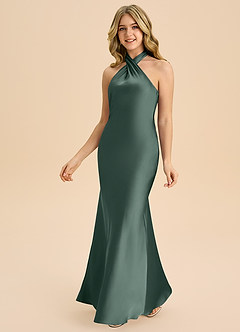 Azazie Chickie Junior Etui Plissee Stretch-Satin Kleid Seemoos image5