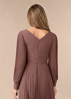 Azazie Zina vestidos de madre de la novia Vestido de Expresado de Gasa de Corte en A con Plisado image6