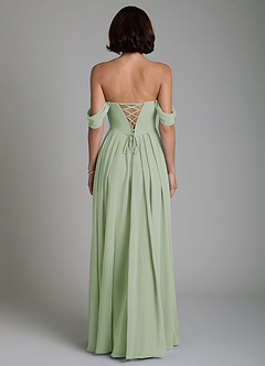 Azazie Loisa Abiti da Damigella Abito Convertibile A-Line in Chiffon Corsetto Verde Salvia image2