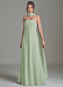 Azazie Ilana Bridesmaid Dresses Dusty Sage A-Line Strapless Chiffon Dress image3