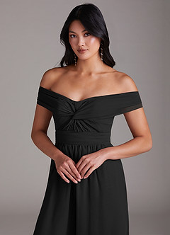 Azazie Lamara Brautjungfernkleider Wandelbar Schulterfrei Chiffon Overall/Jumpsuit Schwarz image7