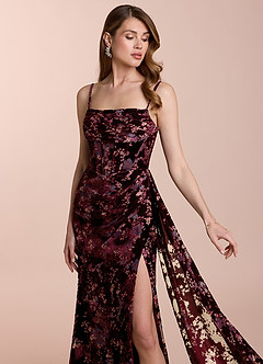 Angela Wine Gray Multi Maxi Dress image5