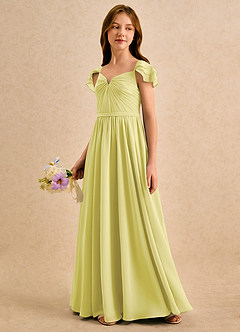 Azazie Meimei Girls Formal Final Sale Sky Blue A-Line Pleated Chiffon Dress image5