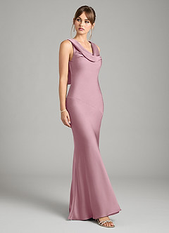Azazie Rylina Bridesmaid Dresses Vintage Mauve Mermaid Stretch Satin Dress image5