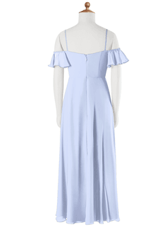 Azazie Juna Junior Robe Trapèze en Mousseline de soie Épaule décolletée Eis image7