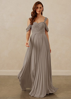 Christian Siriano Bridal for Azazie 1013 Bridesmaid Dresses Taupe A-Line Off the Shoulder Chiffon Dress image9