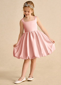 Azazie Nirvana Jurken voor bloemenmeisjes Baljurk Jurk van Mat Satijn Ruches Rozet image3