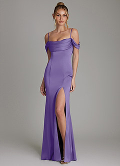 Azazie Nira Bridesmaid Dresses Tahiti Mermaid Corset Stretch Satin Dress image5