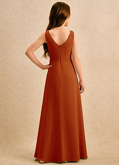 Azazie Chibi Girls Formal Sukienki dla dziewczynek sypiących kwiaty Linia A Pofałdowany Szyfon Długość podłogi Sukienka image2