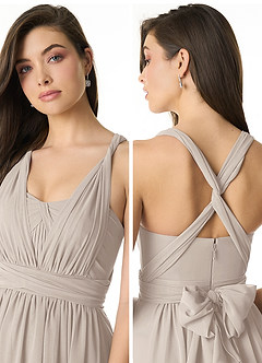 Azazie Olani Bridesmaid Dresses Frost A-Line Off the Shoulder Chiffon Convertible Dress image5