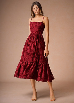 Eole Ruby Red Midi Dress image3