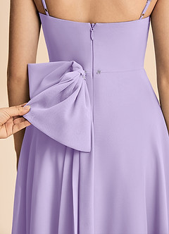 Azazie Bear Junior Lilac A-Line Pleated Chiffon Dress image8