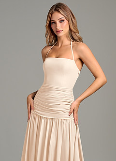 Azazie Vashti Bridesmaid Dresses White Alabaster A-Line Chiffon Dress image6