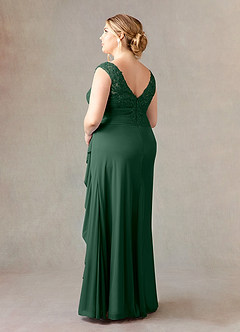 Azazie Edelin Mother of the Bride Dresses Dark Green A-Line Sweetheart Neckline Pleated Mesh Dress image11