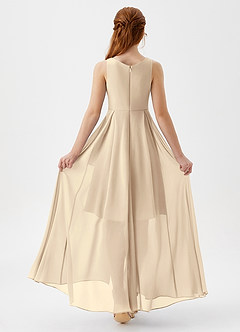 Azazie Lizette Junior Champagne A-Line Pleated Chiffon Dress image5