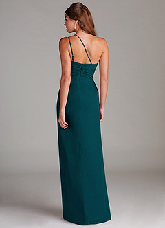 Azazie Eren Jurken voor bruidsmeisjes Jurk van Chiffon met Kolom One-Shoulder Pijnboom image7