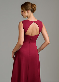 Azazie Gwendolyn Bridesmaid Dresses Burgundy A-Line Sweetheart Neckline Chiffon Dress image2