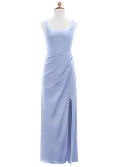 Azazie Mero Junior Ice Mermaid Pleated Stretch Satin Dress image6