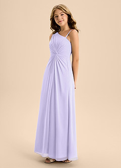 Azazie Brooke Junior Abito A-Line in Chiffon Spacco Laterale Lilla image6