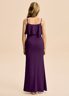 Azazie Galene Junior Syrena Satyna elastyczna Długość podłogi Młodsza druhna Sukienka image2