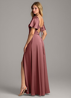 Azazie Chloe Bridesmaid Dresses Amethyst A-Line Sweetheart Neckline Stretch Satin Dress image2