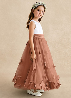 Azazie Vi Flower Girl Klänningar Klänning A-Line i Tyll Ärmlös image7