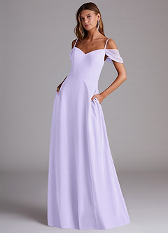 Azazie Marley Bridesmaid Dresses Lilac A-Line Off the Shoulder Chiffon Convertible Dress image1