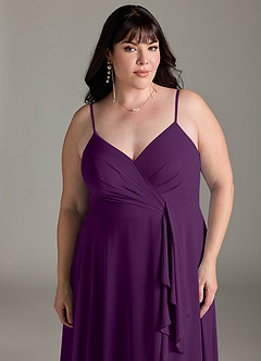 Azazie Akita Bridesmaid Dresses Grape A-Line Chiffon Dress image9