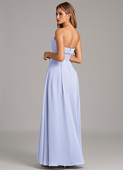 Azazie Lucienne 신부 들러리 드레스 인어 스트랩리스 쉬폰 바닥 길이 드레스 image2