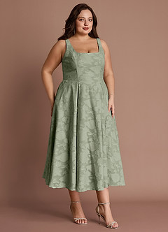 Amalie Pistachio A-line Midi Dress image4