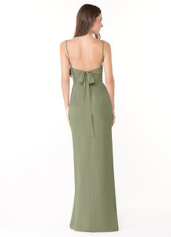 Azazie Mai Bridesmaid Dresses Pistachio Sheath Pleated Chiffon Dress image2