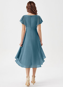 Azazie Graciela Junior Bermuda A-Line Pleated Chiffon Dress image2