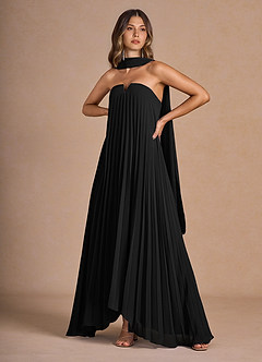 Nahla Black Allover Pleated Maxi Dress image5