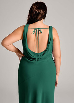 Azazie Rylina Bridesmaid Dresses Emerald Mermaid Pleated Chiffon Dress image12