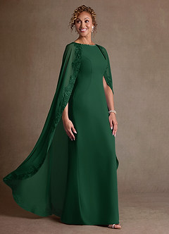Azazie Artemisia Mother of the Bride Dresses Dark Green Sheath Lace Chiffon Dress image2