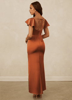 Christian Siriano Bridal for Azazie 1005 Bridesmaid Dresses Cinnamon Sheath Sweetheart Neckline Stretch Satin Dress image2