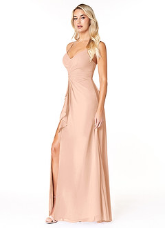 Azazie Emerald Bridesmaid Dresses English Rose A-Line Ruffled Chiffon Dress image9