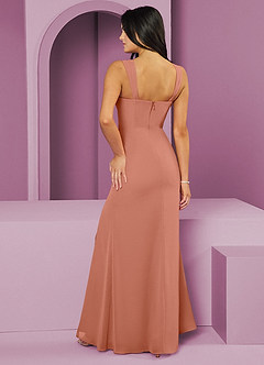 Barbie ♥ Azazie Brautjungfernkleider Meerjungfrau-Linie Plissee Chiffon Kleid Mai Tai image2