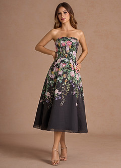 Kenzie Black Multi Midi Dress image3