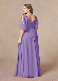 Azazie Bronwyn Mother of the Bride Dresses Tahiti A-Line V-Neck Ruched Chiffon Dress image9