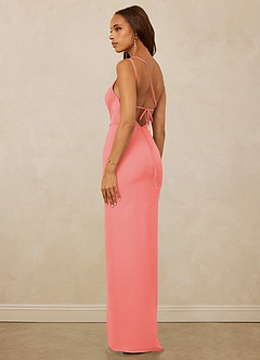 Christian Siriano Bridal for Azazie 1003 Brautjungfernkleider Etui One-Shoulder Chiffon Kleid Koralle image7