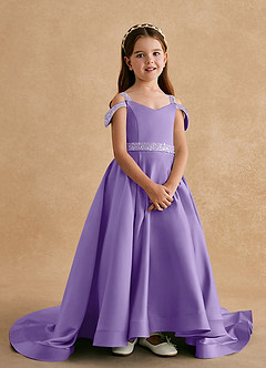 Azazie Jodi Flower Girl Dresses Tahiti A-Line Matte Satin Dress image4