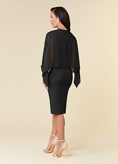 Azazie Maryam Mother of the Bride Dresses Black Sheath Lace Chiffon Dress image3